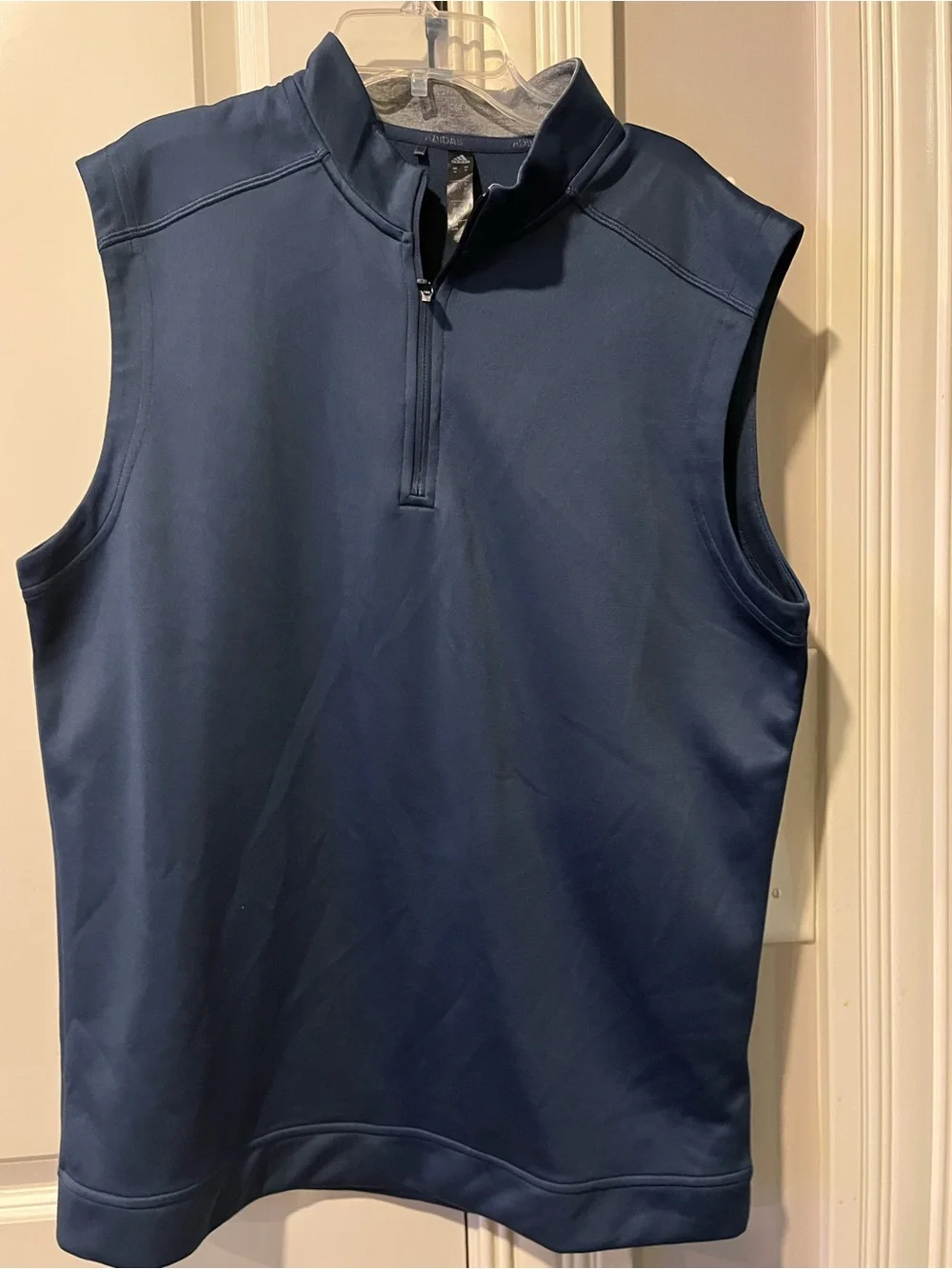 Adidas Men's Navy Blue 1/4 Zip Sleeveless Golf Vest M